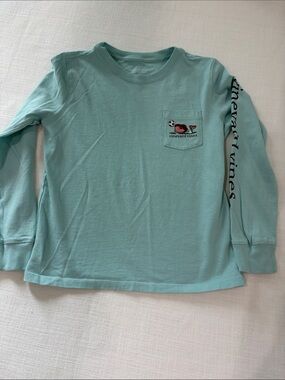 Vineyard Vines Kids Long-Sleeve Tee in Aqua Blue Size S (8/10)